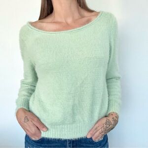 Victoria's Secret Mint Green Fuzzy Pullover Sweater • Sz M